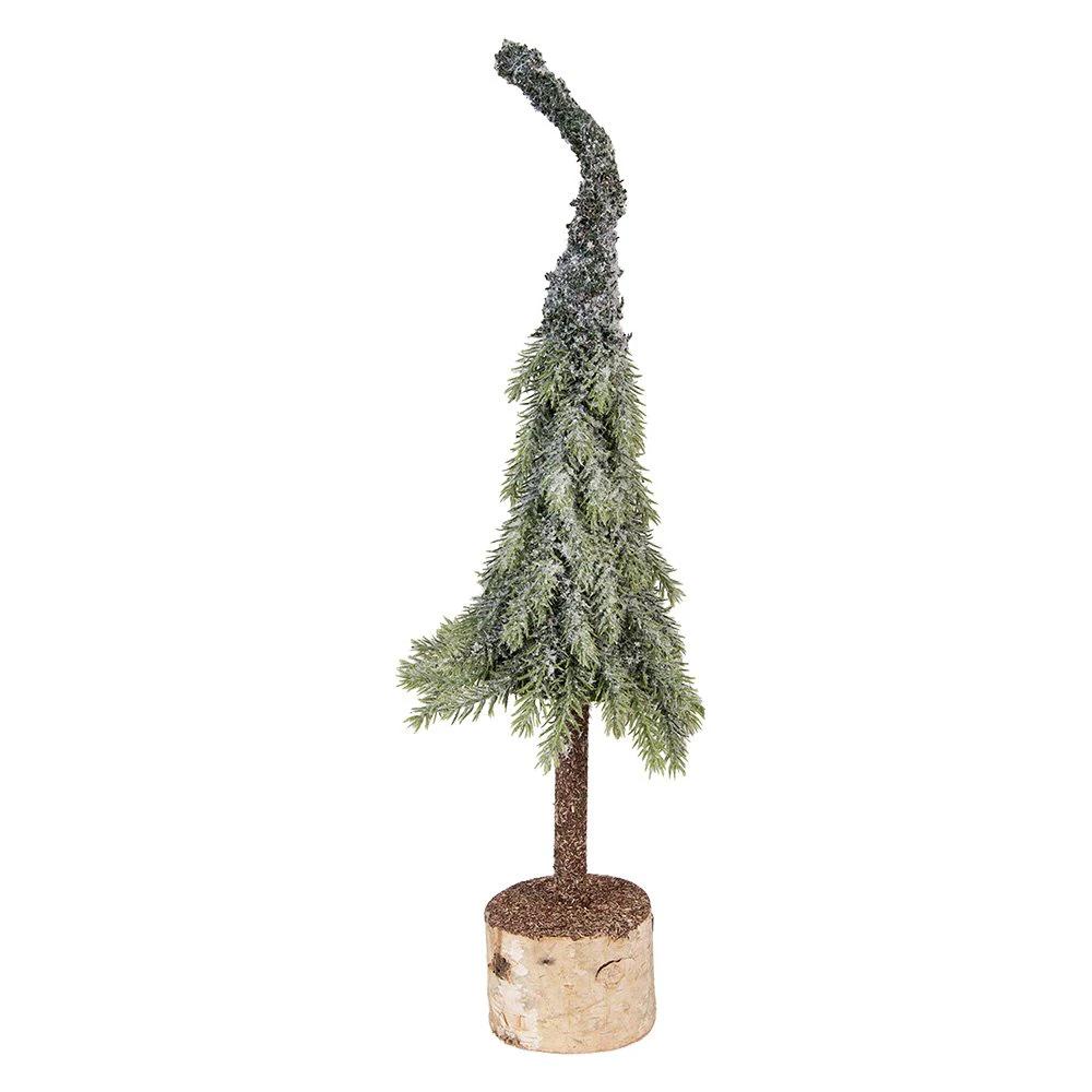 Mini Artificial Christmas Tree Ø 13x50 cm Green Wood by Clayre & Eef.