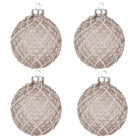 Weihnachtskugel-Set (4 Stück) Ø 8 cm, braune Weihnachtsdekoration aus Glas von Clayre & Eef.