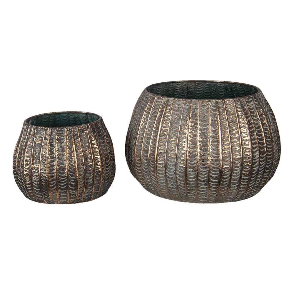 Flower pots (2) Ø 40x25 / Ø 28x19 cm by Clayre & Eef.