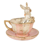 Decoration Statue Rabbit Ø 12x12 cm Beige Plastic by Clayre & Eef.