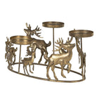 Tealight holder reindeer 34x22x16 cm gold -colored metal tea light holder by Clayre & Eef.