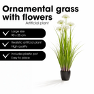 Artificial Plant Ornamental Grass White by Mica Decorations