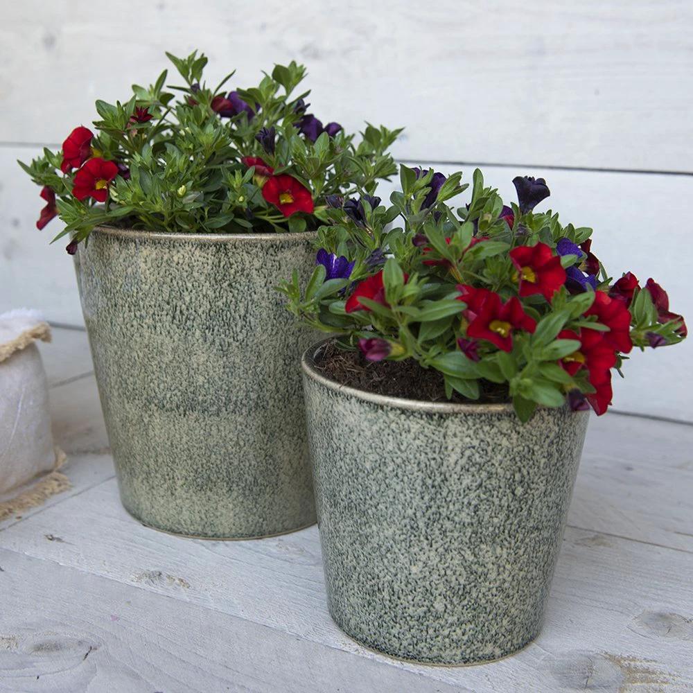 Decoration flower pot Ø 17x16 cm by Clayre & Eef.