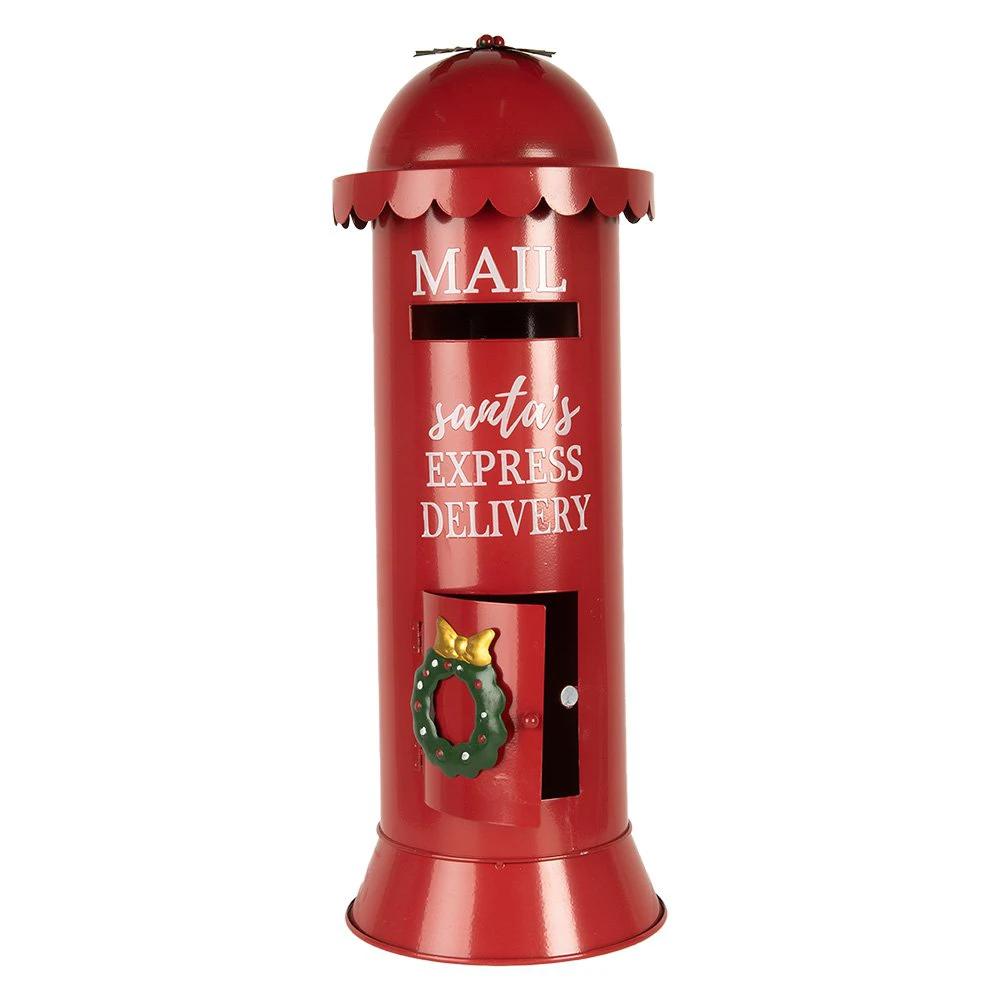 Weihnachtsdekoration Briefkasten Ø 19 x 52 cm rotes Metall von Clayre & Eef.