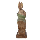 Decoration Statue Rabbit 12x8x26 cm Gold-colored Plastic by Clayre & Eef.