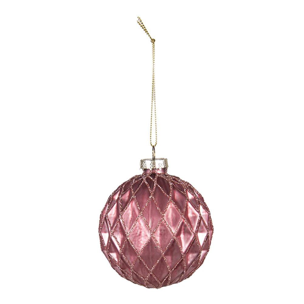 Weihnachtskugel-Set mit 4 Stück Ø 8 cm rote Weihnachtsdekoration aus Glas von Clayre & Eef.