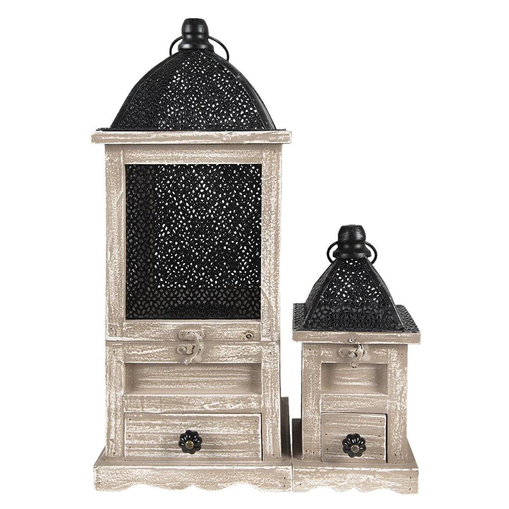 Lantaarn (2) 20x20x53 / 14x14x25 cm by Clayre & Eef.