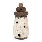 Decoration Image Lighthouse Ø 11x23 cm White Brown Wood by Clayre & Eef.