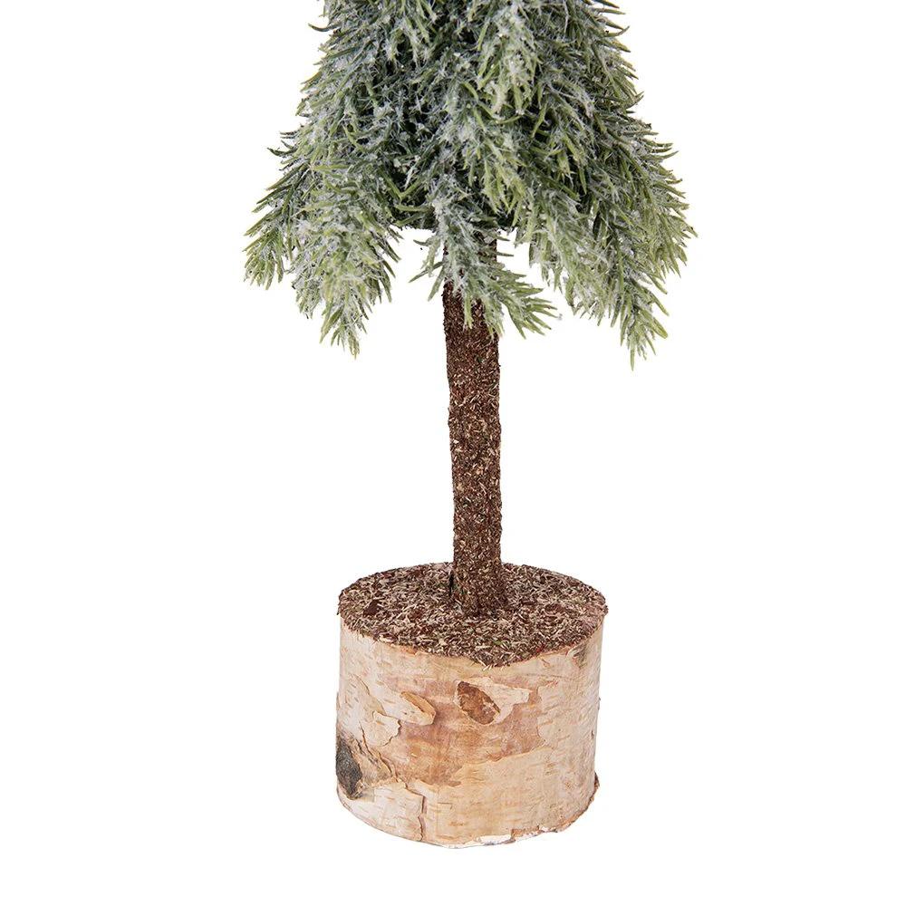 Mini Artificial Christmas Tree Ø 10x35 cm Green Wood by Clayre & Eef.