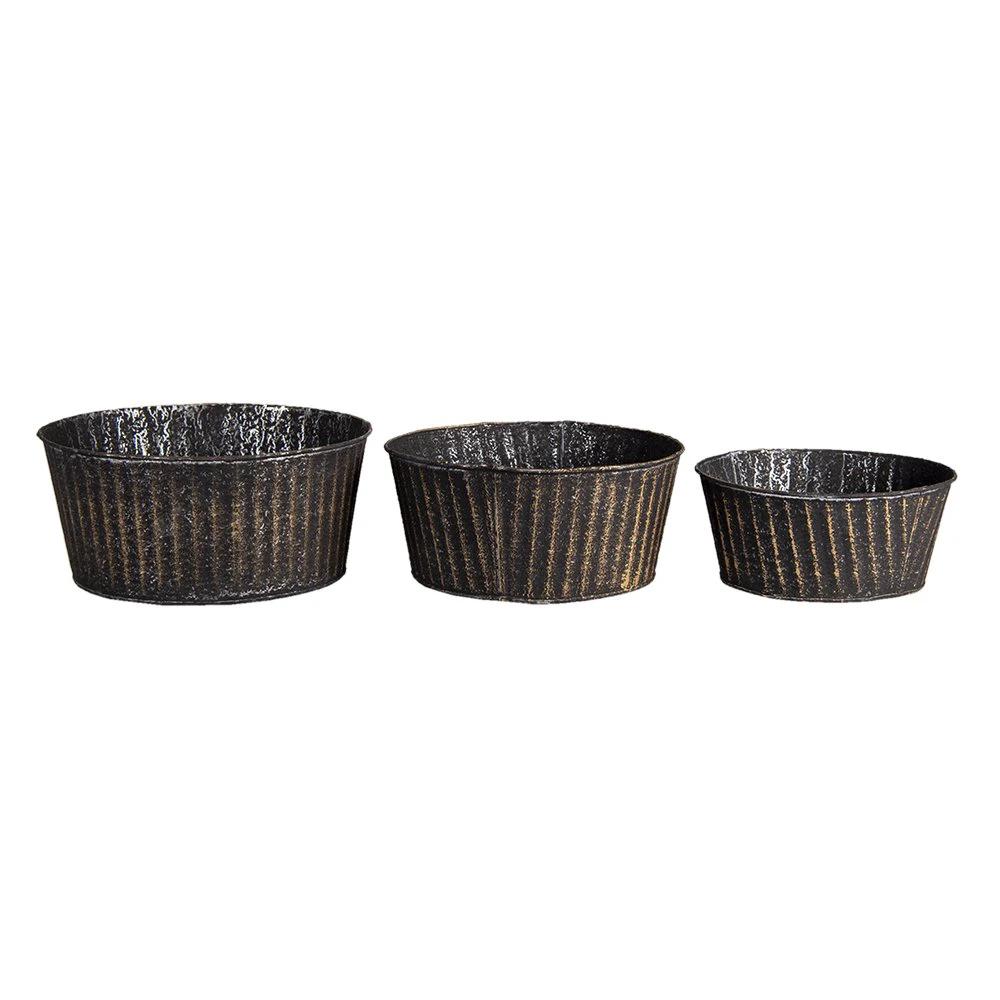Planthouder Ø 24x11 / Ø 21x10 / Ø 19x8 cm (Set 3) by Clayre & Eef.