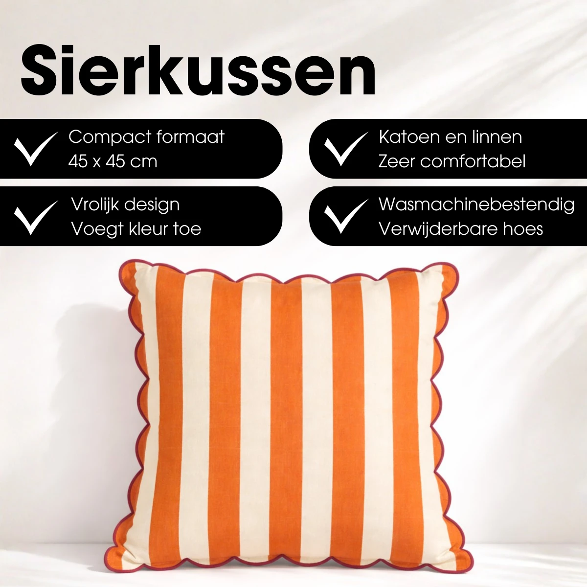Decorative cushion Orange by Mica Decorations