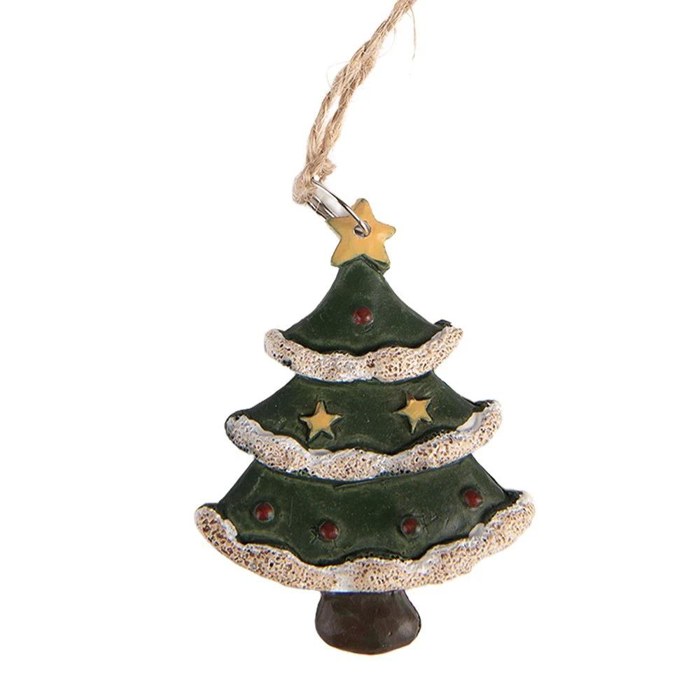 Weihnachtsanhänger Weihnachtsbaum 3x1x5 cm Grün Kunststoff von Clayre & Eef.