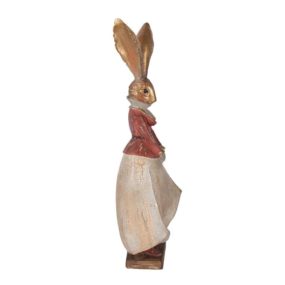 Decoration Statue Rabbit 15x13x46 cm Gold-colored Plastic by Clayre & Eef.