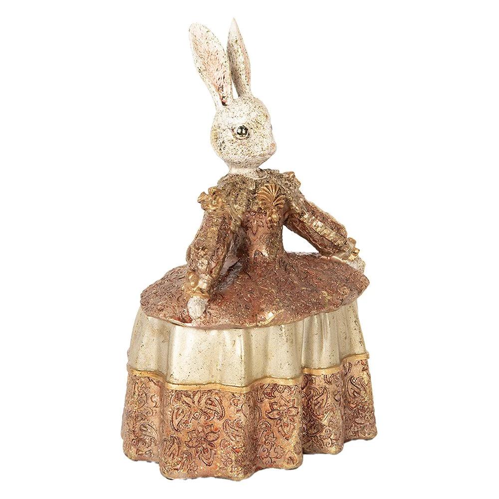 Jewelry box Beige Gold-colored, Plastic 18x12x25 cm by Clayre & Eef.