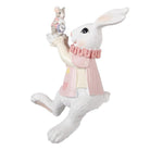 Decoration Statue Rabbit 9x9x14 cm White Plastic by Clayre & Eef.