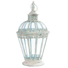 Lantern Ø 29x55 cm white iron candle holder by Clayre & Eef.