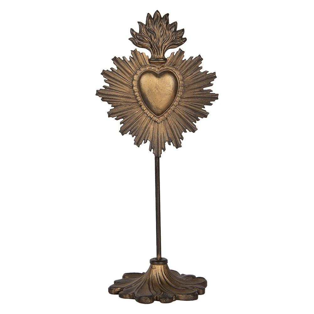Decoration image 10x8x23 cm Gold -colored plastic Sacred Heart by Clayre & Eef.