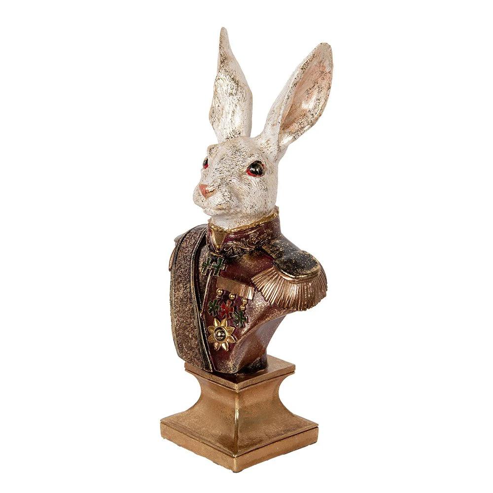 Decoration image rabbit 50 cm white red plastic by Clayre & Eef.