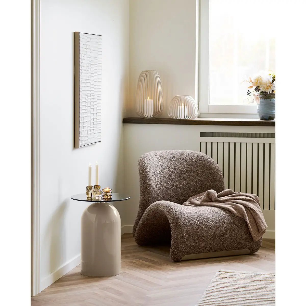 Ena Relief Wall decoration, beige, 60x80 cm by EMIRELLE