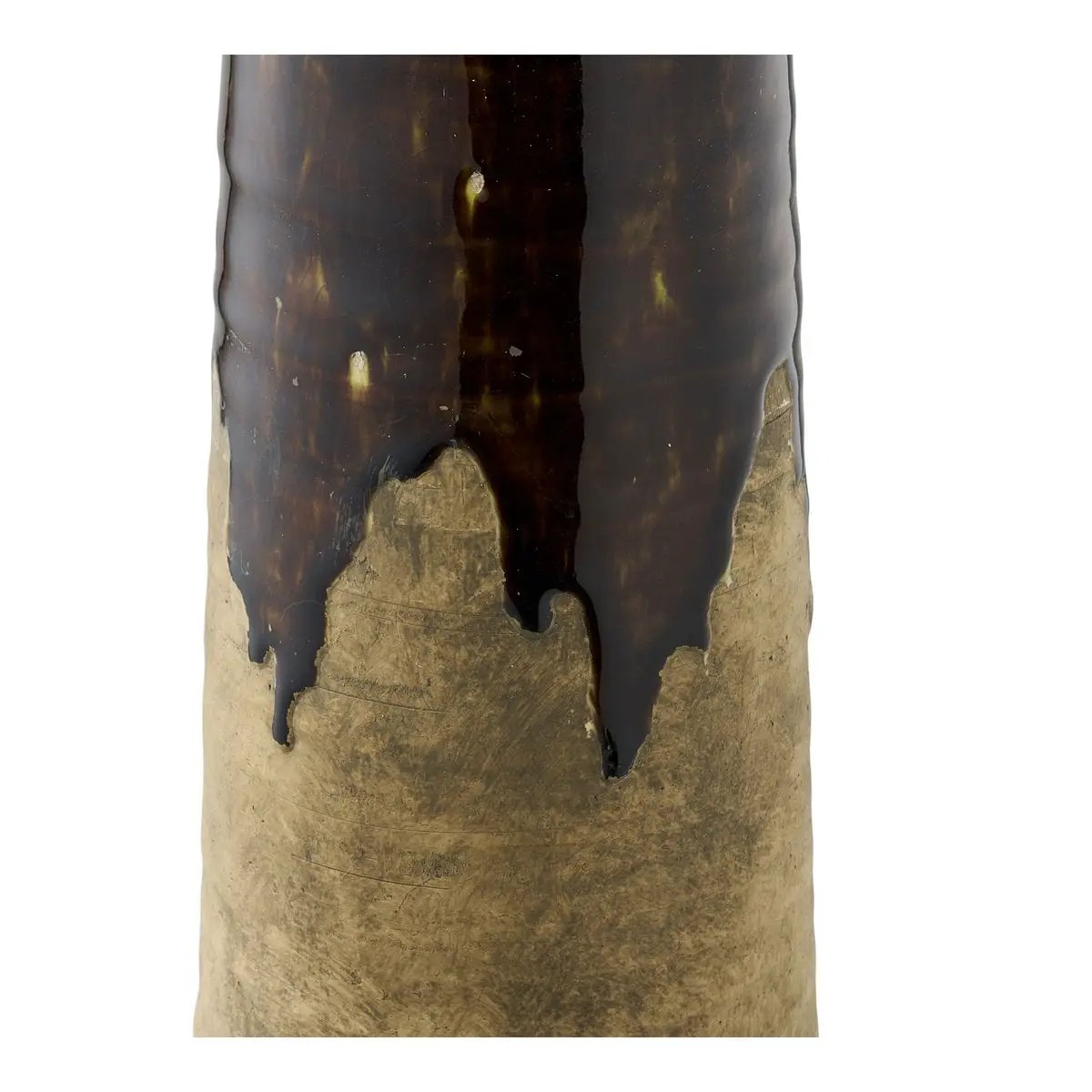 Vase, ceramic, brown, ø12,5x48 cm by EMIRELLE
