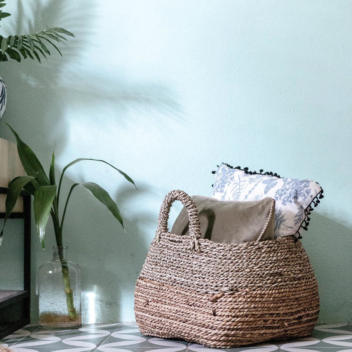 Storage Basket | Laundry Basket | Plant Basket MAJALENGKA (natural) made from Banana Fibre & Seagrass (3 sizes) by Soeji