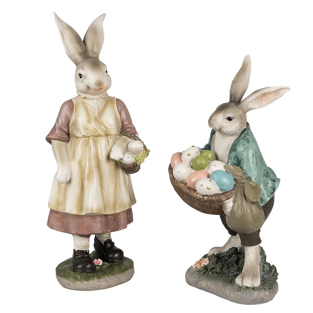 Decoration rabbit 18x16x32 cm by Clayre & Eef.