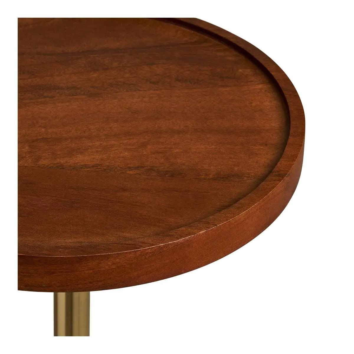 Sirone Side table, mango wood/steel, black/brass look/dark brown, Ø30x56 cm by EMIRELLE