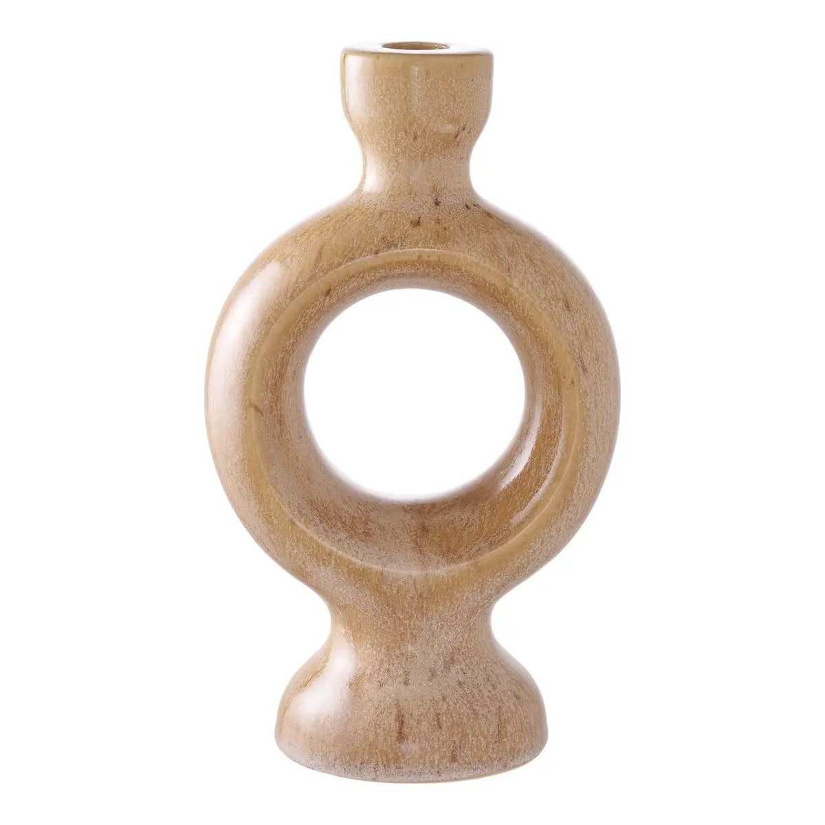Candle Holder - Brown, Ceramic, 13.5x8.8x23.5 cm by EMIRELLE