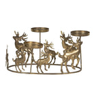 Tealight holder reindeer 34x22x16 cm gold -colored metal tea light holder by Clayre & Eef.