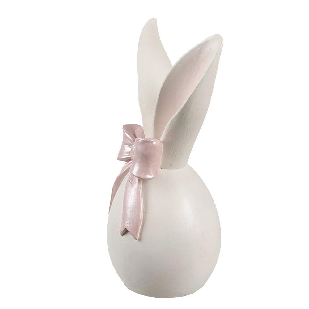 Decoration image rabbit 12x8x18 cm white pink plastic by Clayre & Eef.