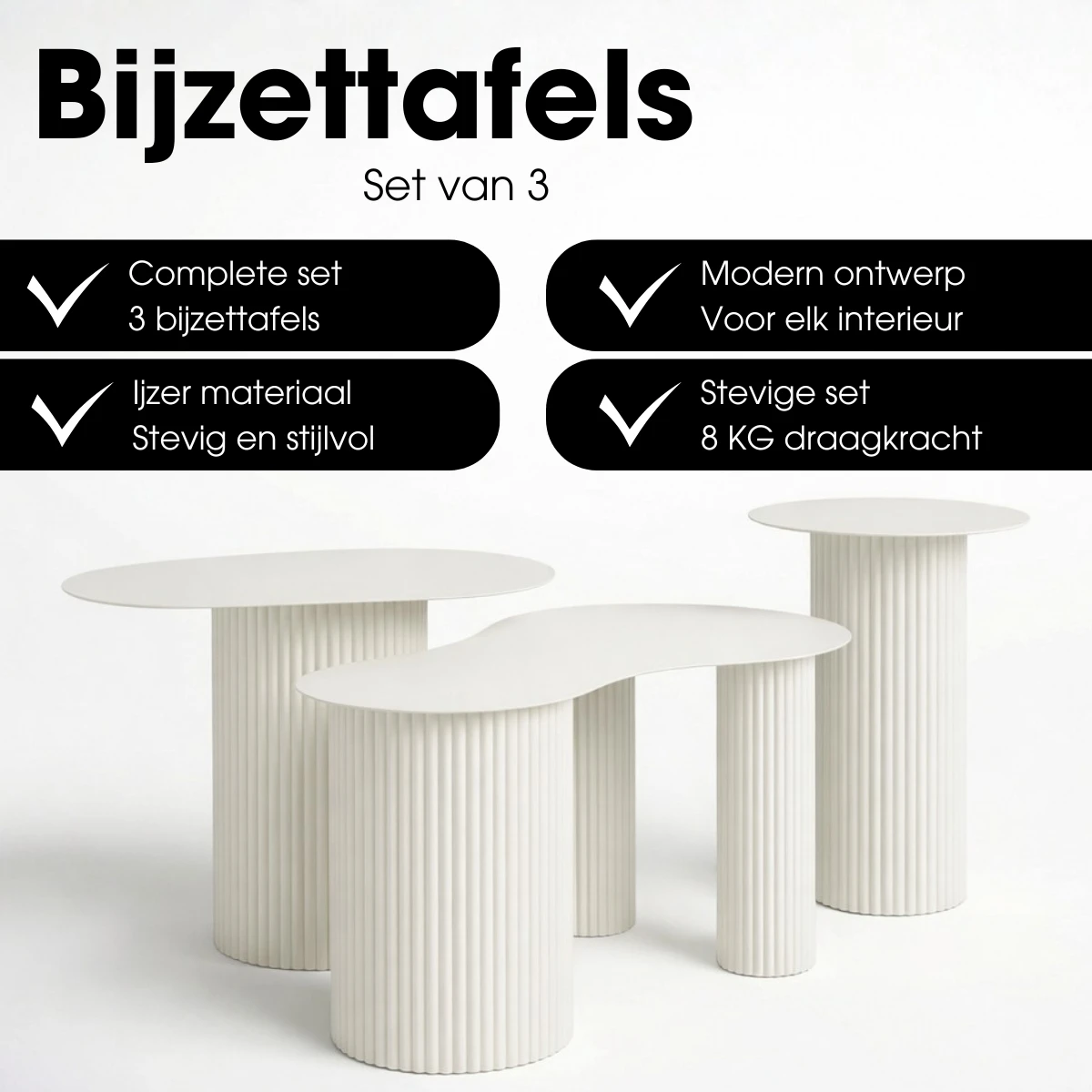 Side table Lux Off-white by Mica Decorations
