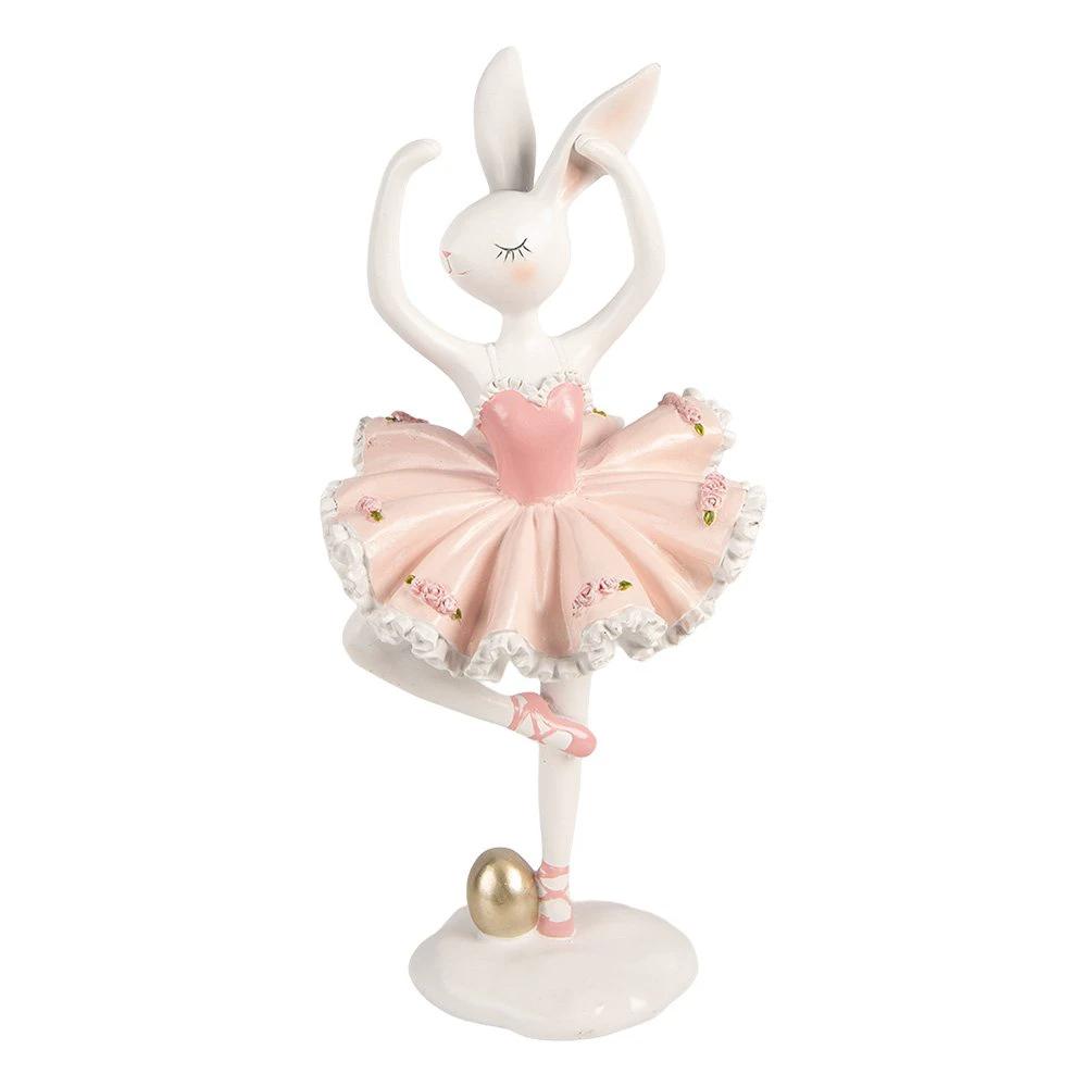 Decoration Statue Rabbit 16x16x35 cm White Plastic by Clayre & Eef.