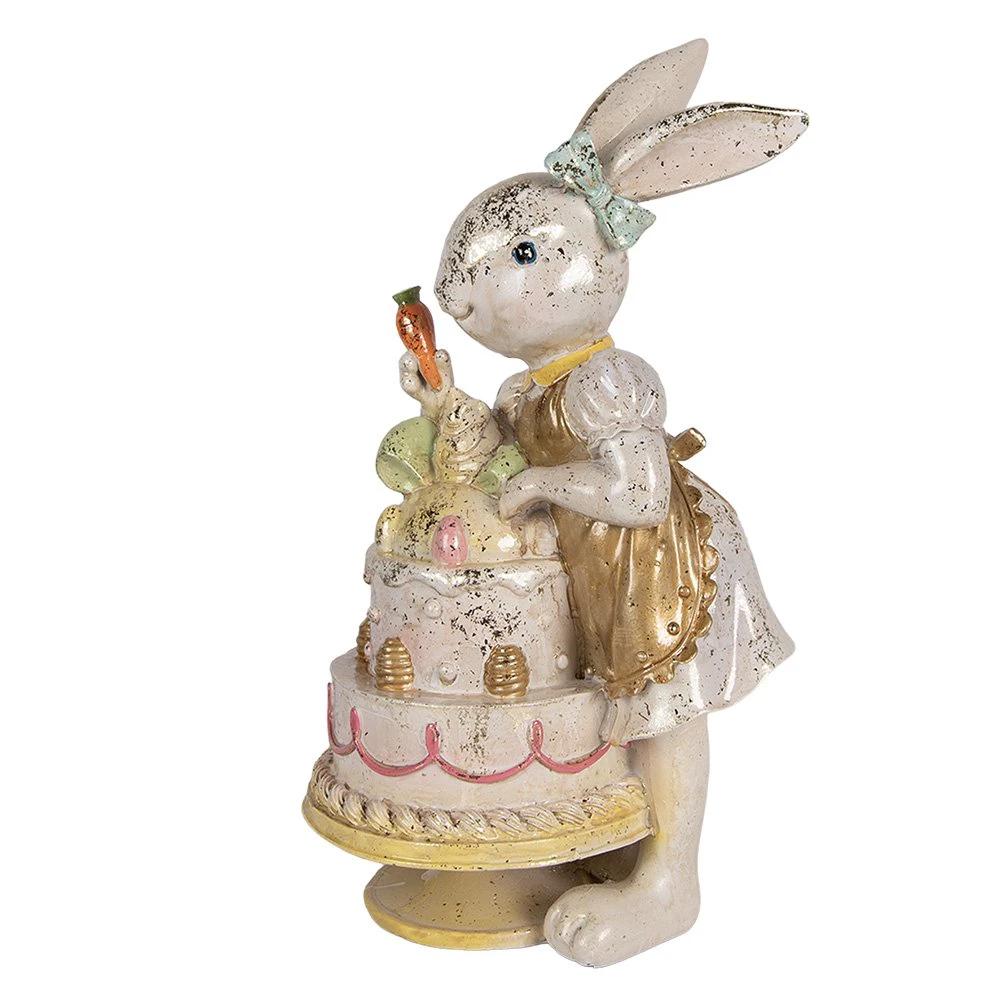 Decoration Statue Rabbit 20x15x36 cm White Plastic by Clayre & Eef.