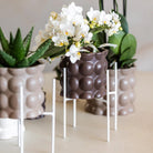 Hummingbird Home | Plant stand - White metal plant raiser Ø12cm by Kolibri Company