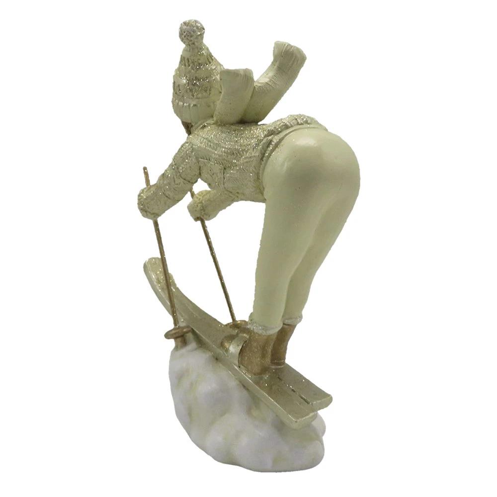 Decoration child on skis 14x6x19 cm by Clayre & Eef.
