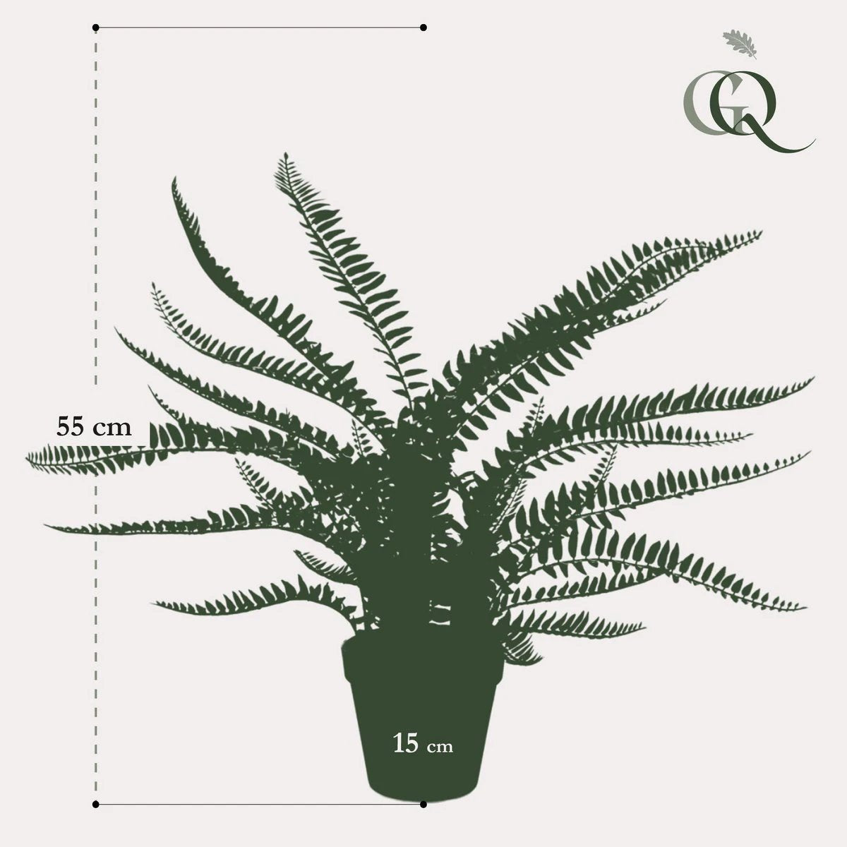 Kunstpflanze – Nephrolepis exaltata – Bostonfarn – 55 cm von Green boutiQ
