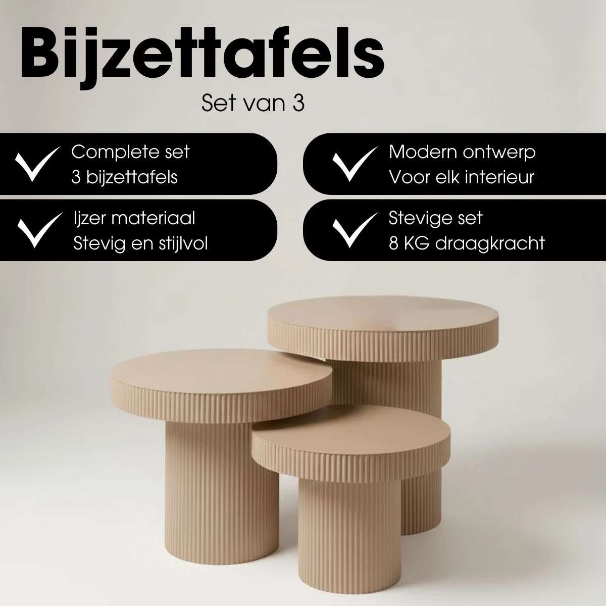 Side table Lux Light brown by Mica Decorations