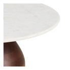 Heide Coffee table, mango wood/marble, dark brown/white, ø70x35 cm by EMIRELLE