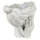 Bloempot Hoofd Ø 15x25 cm Grijs Steen Plantenpot by Clayre & Eef.