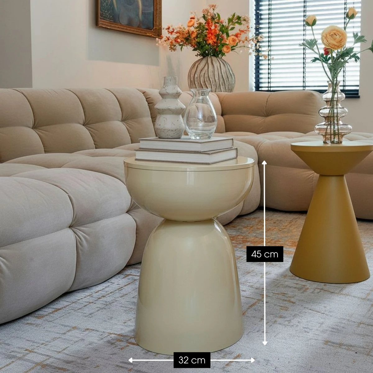 Elliott Beige side table by Mica Decorations