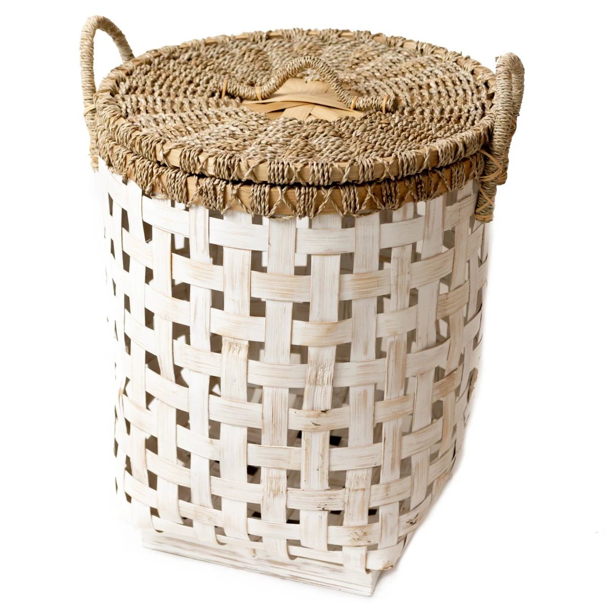 Laundry Basket with Lid IRAYA made from Bamboo by Soeji
