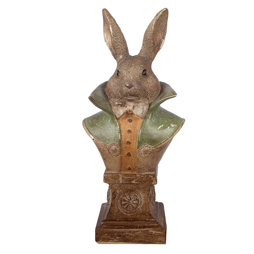 Decoration Statue Rabbit 12x8x26 cm Gold-colored Plastic by Clayre & Eef.