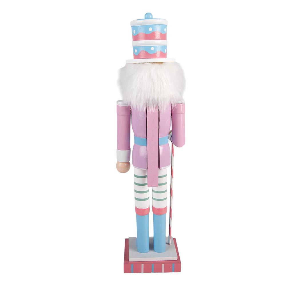 Weihnachtsdekorationsfigur Nussknacker 8x7x25 cm Rosa Holz von Clayre & Eef.