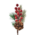 Dekozweig 25 cm Rot Grün Kunststoff Tannenzapfen Weihnachtsdekoration von Clayre & Eef.