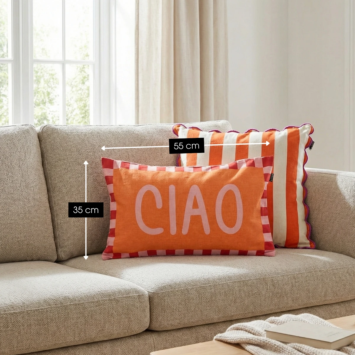 Decorative cushion Orange by Mica Decorations