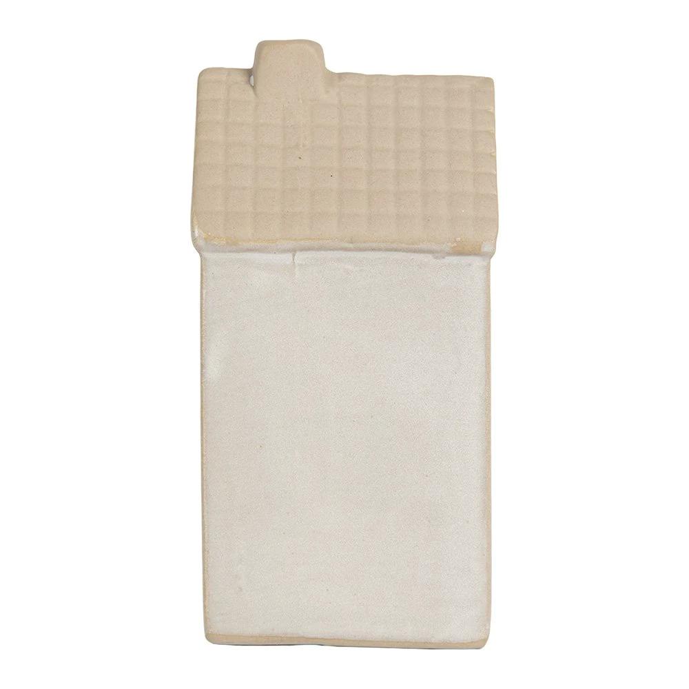 Decoration house with LED 6x5x11 cm Beige ceramics by Clayre & Eef.
