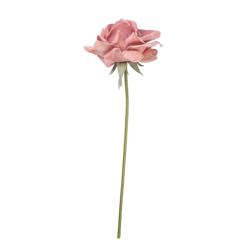 Artificial Flower Rose 35 cm Pink Plastic by Clayre & Eef.