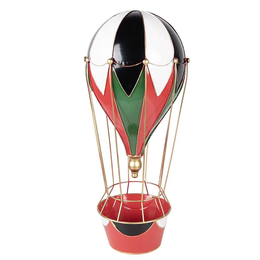 Christmas Decoration Image Hot Air Balloon Ø 26x62 cm Red Metal by Clayre & Eef.