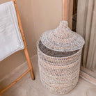 Laundry Basket with Lid KAJA made from Banana Fibre by Soeji