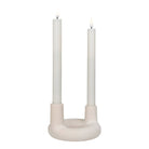 Candle Holder - Ceramic, Beige - Ø13x8.5 cm by EMIRELLE